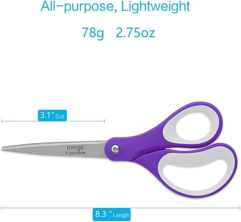 LIVINGO forbici ufficio 8" 36 pz acciaio multiuso scuola