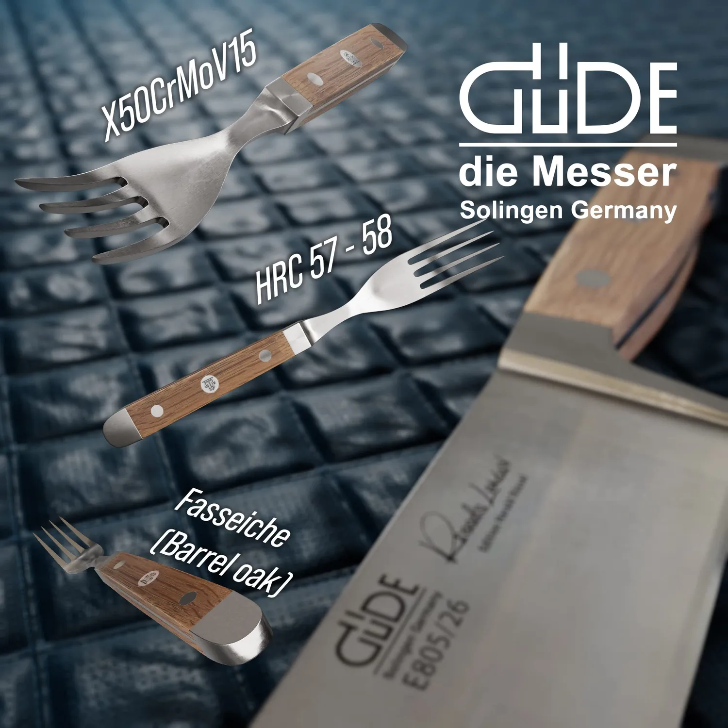 Franz Güde Alpha Fasseiche forchetta 9 cm rovere