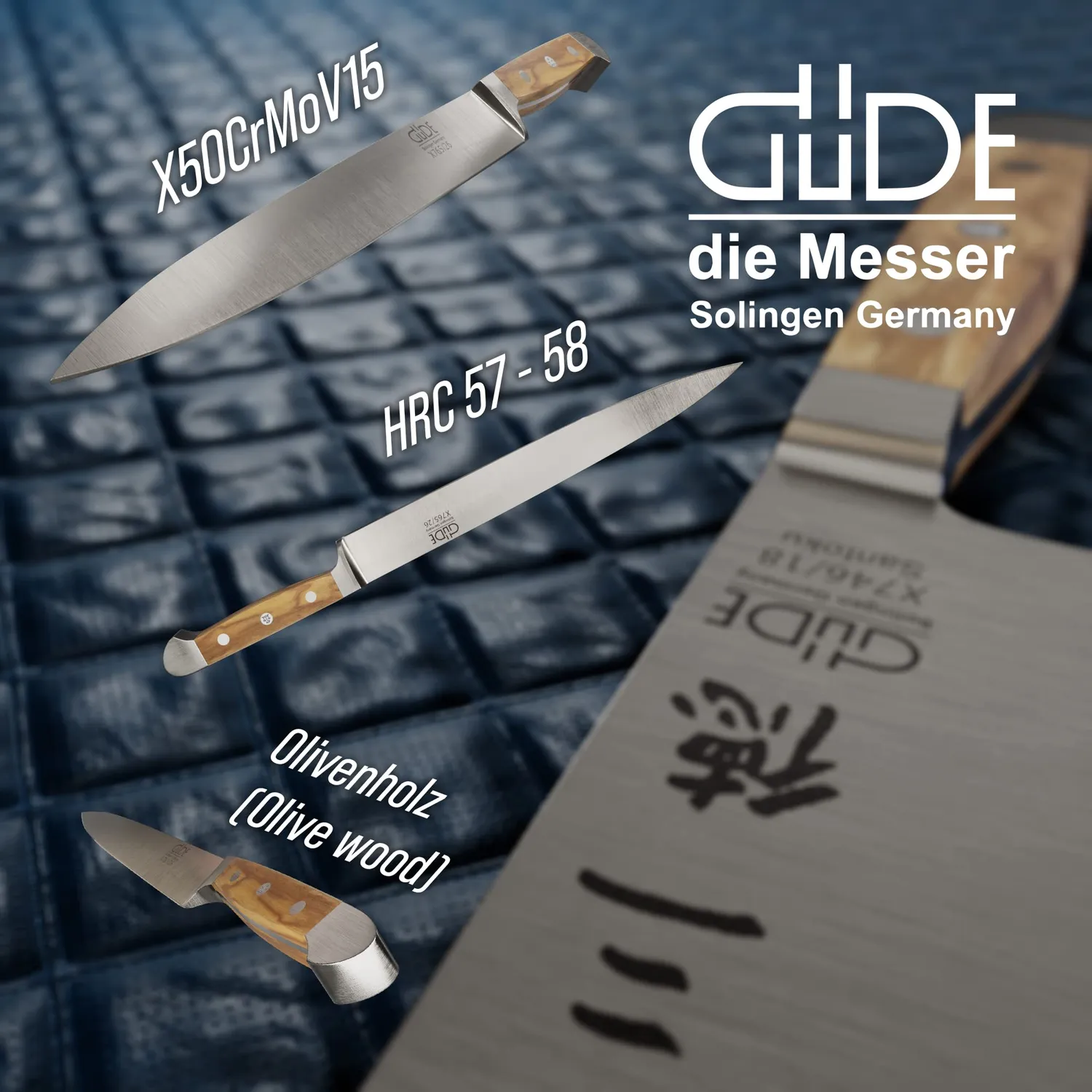 Güde Alpha-Olive coltello prosciutto 26 cm legno ulivo