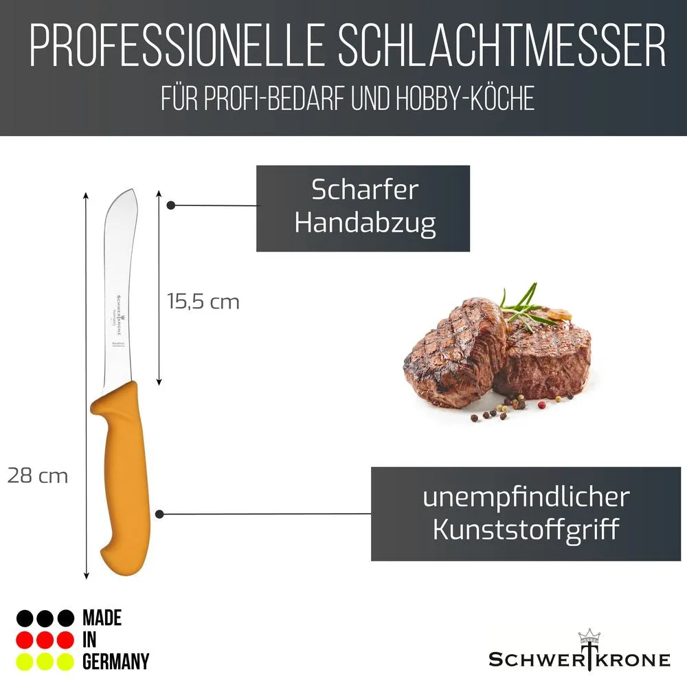 Schwertkrone coltello scannatore bovino 15,5 cm manico giallo