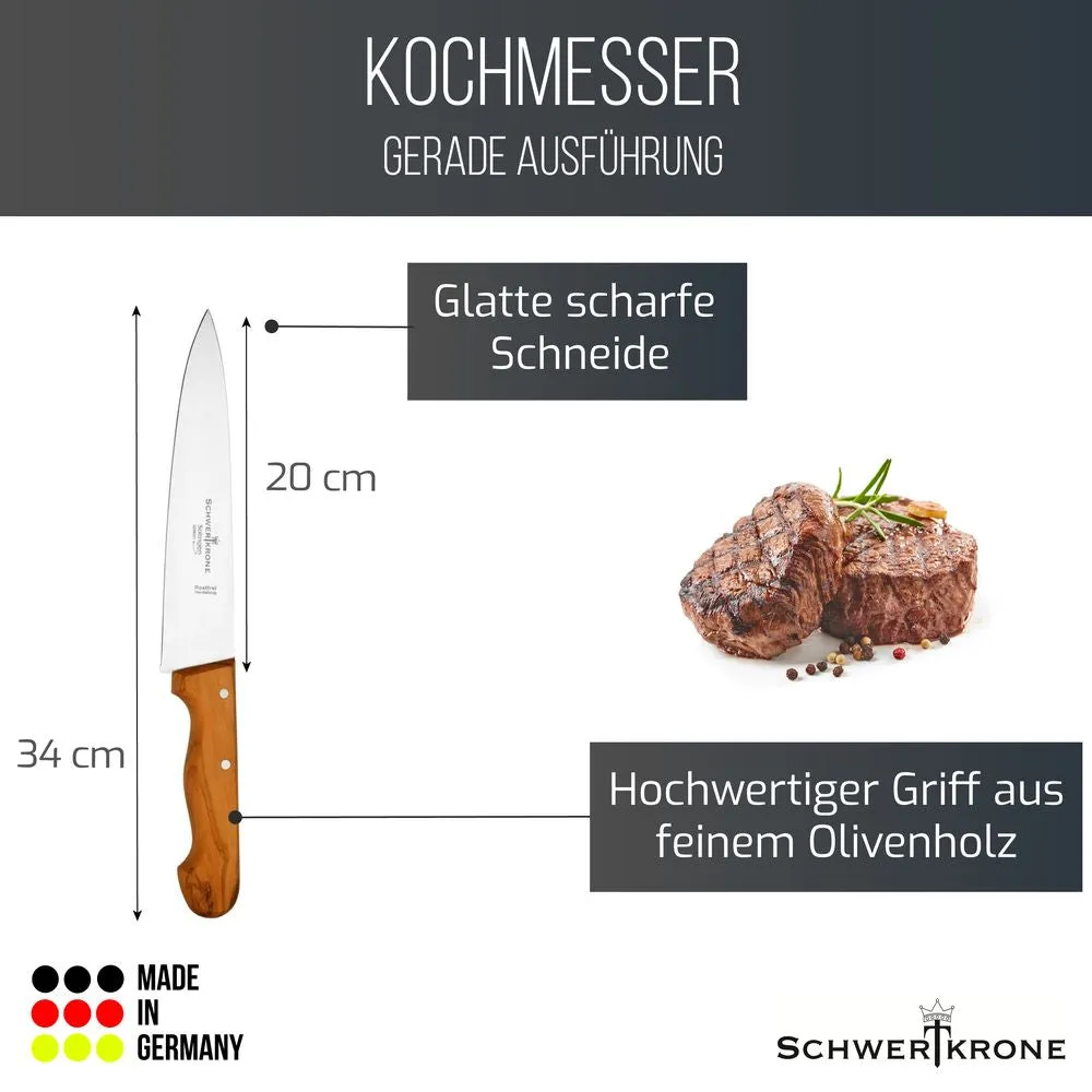 Schwertkrone Olive Classic coltello chef 20 cm olivo