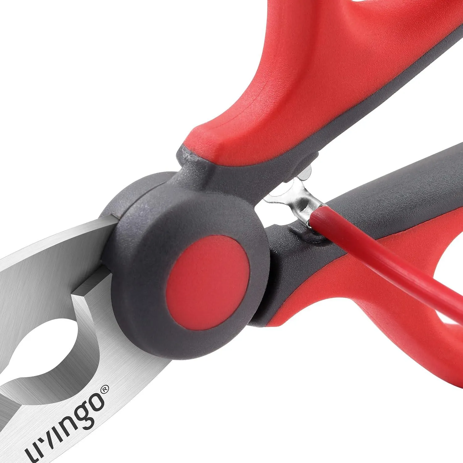 LIVINGO Forbici Elettricista Dentate 6 Pollici con Clip