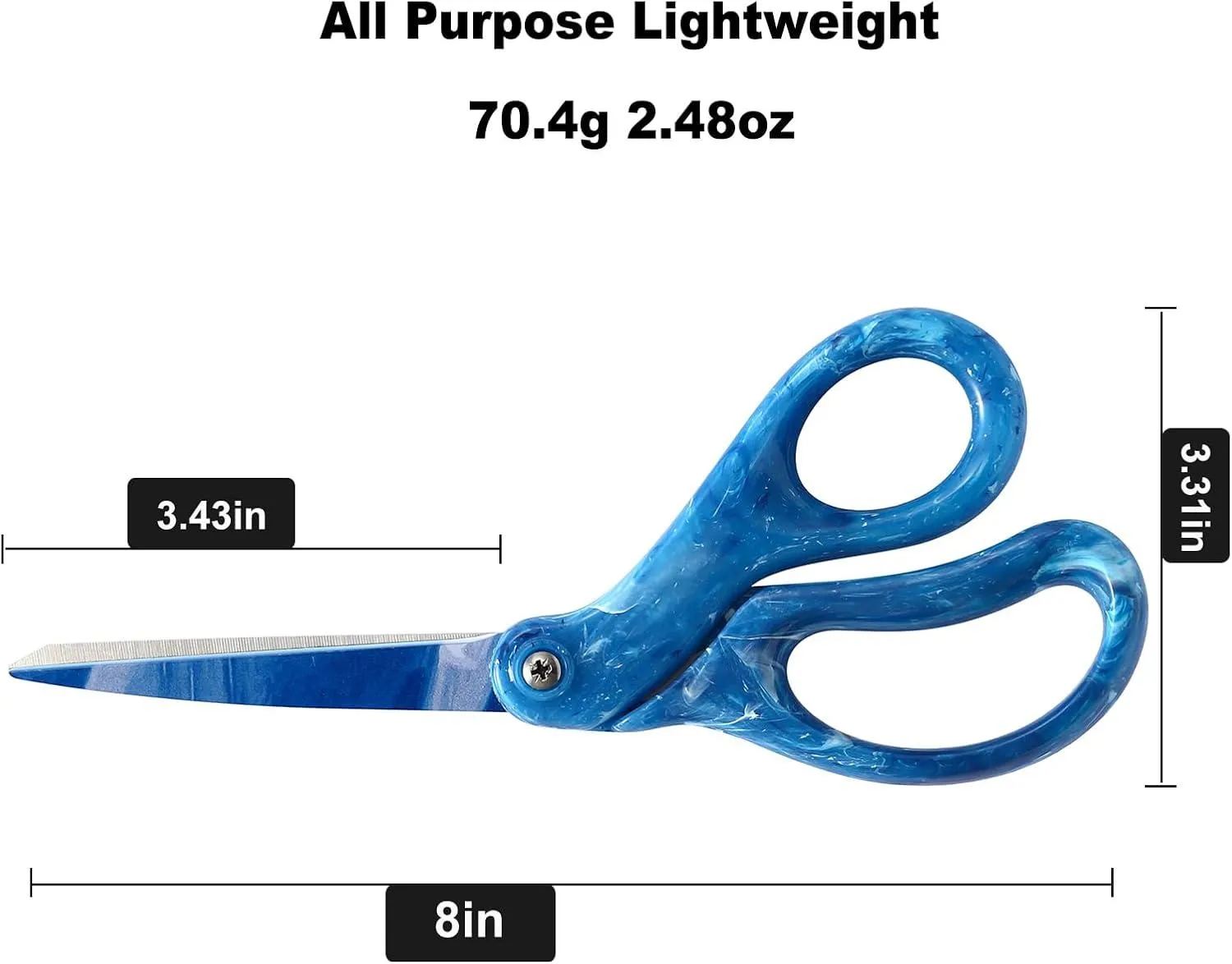LIVINGO Forbici Multiuso 8 Pollici Blu Acciaio
