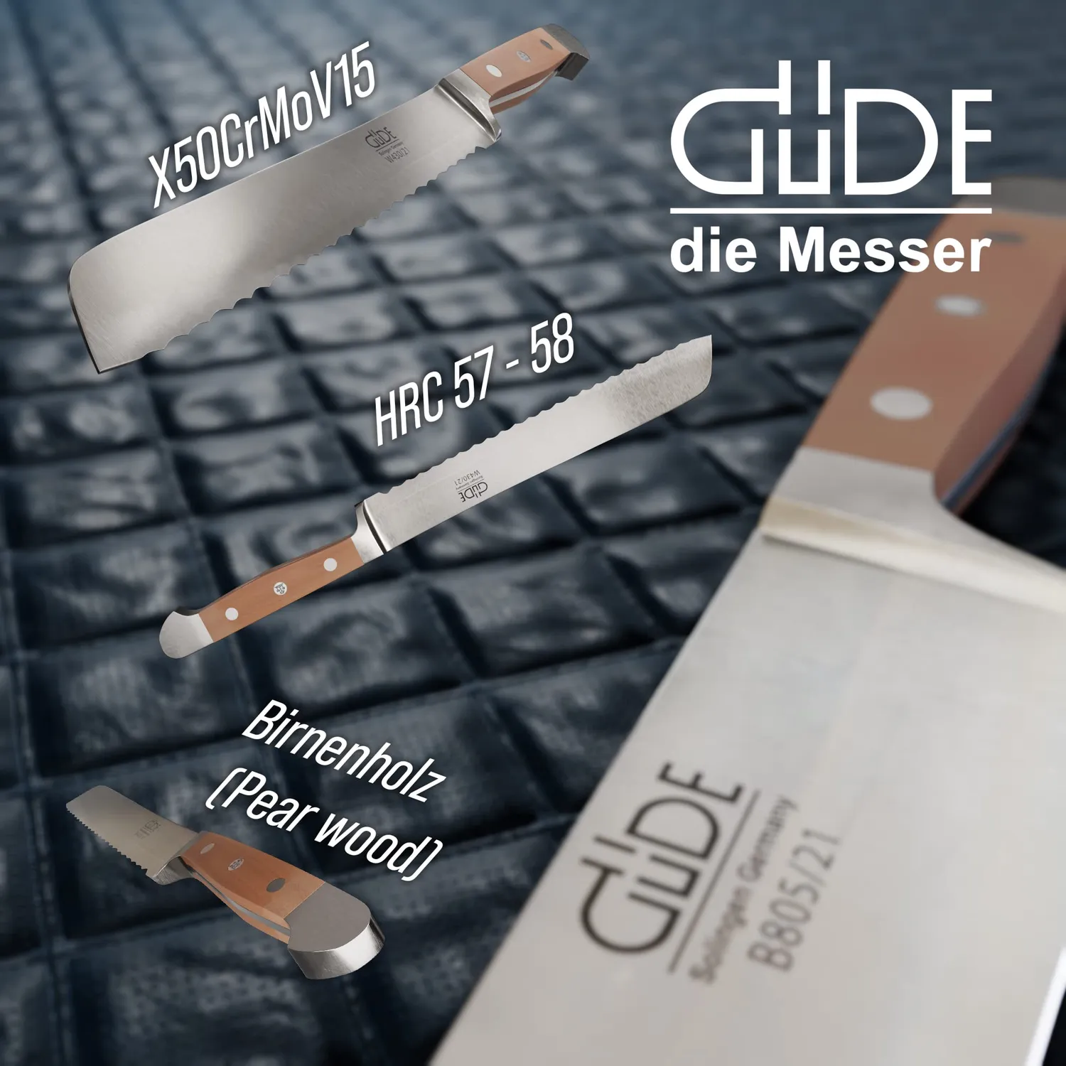 Güde Alpha Birne coltello pane 21 cm mancini pero forgiato
