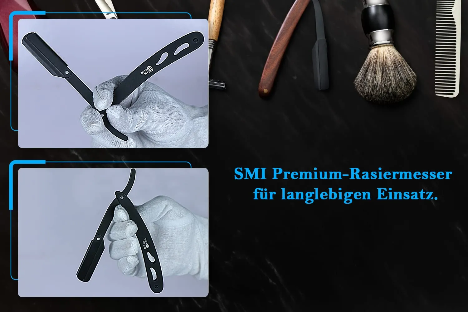 SMI Rasoio Mano Libera Nero con 100 Lame Inox