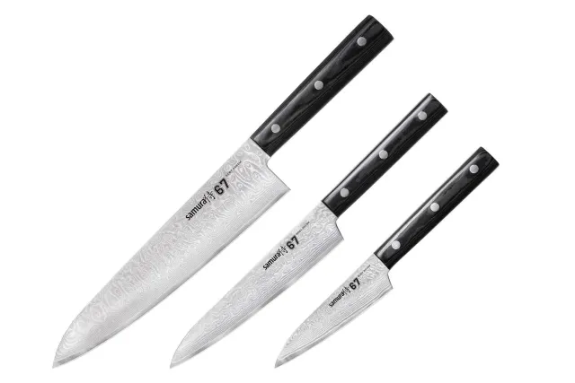 Samura 67 Damascus SD67-0220M set 3 coltelli damasco