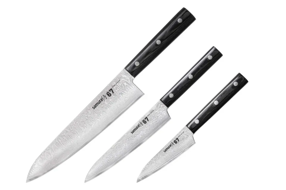 Samura 67 Damascus SD67-0220M set 3 coltelli damasco