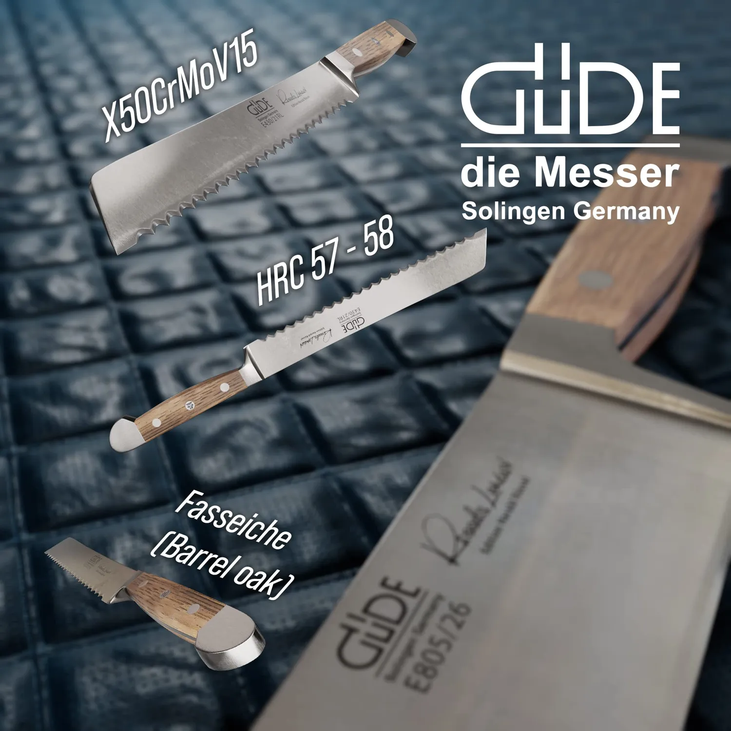 Güde Alpha Fasseiche coltello pane 21 cm quercia botte