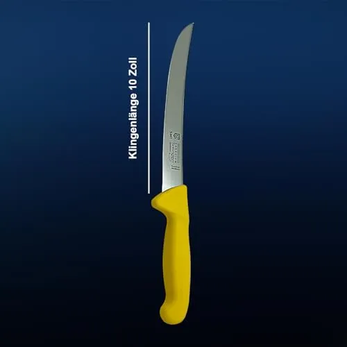 SMI Solingen Coltello Macellaio Curvo 10 Pollici Giallo