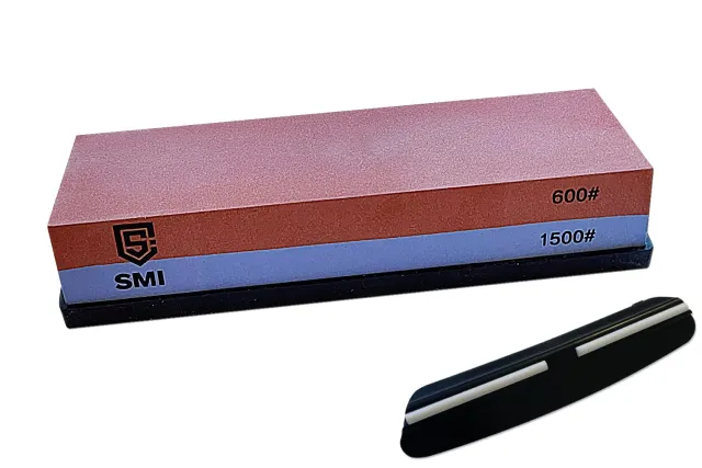 SMI Pietra Affilacoltelli 600/1500 con Base e Guida