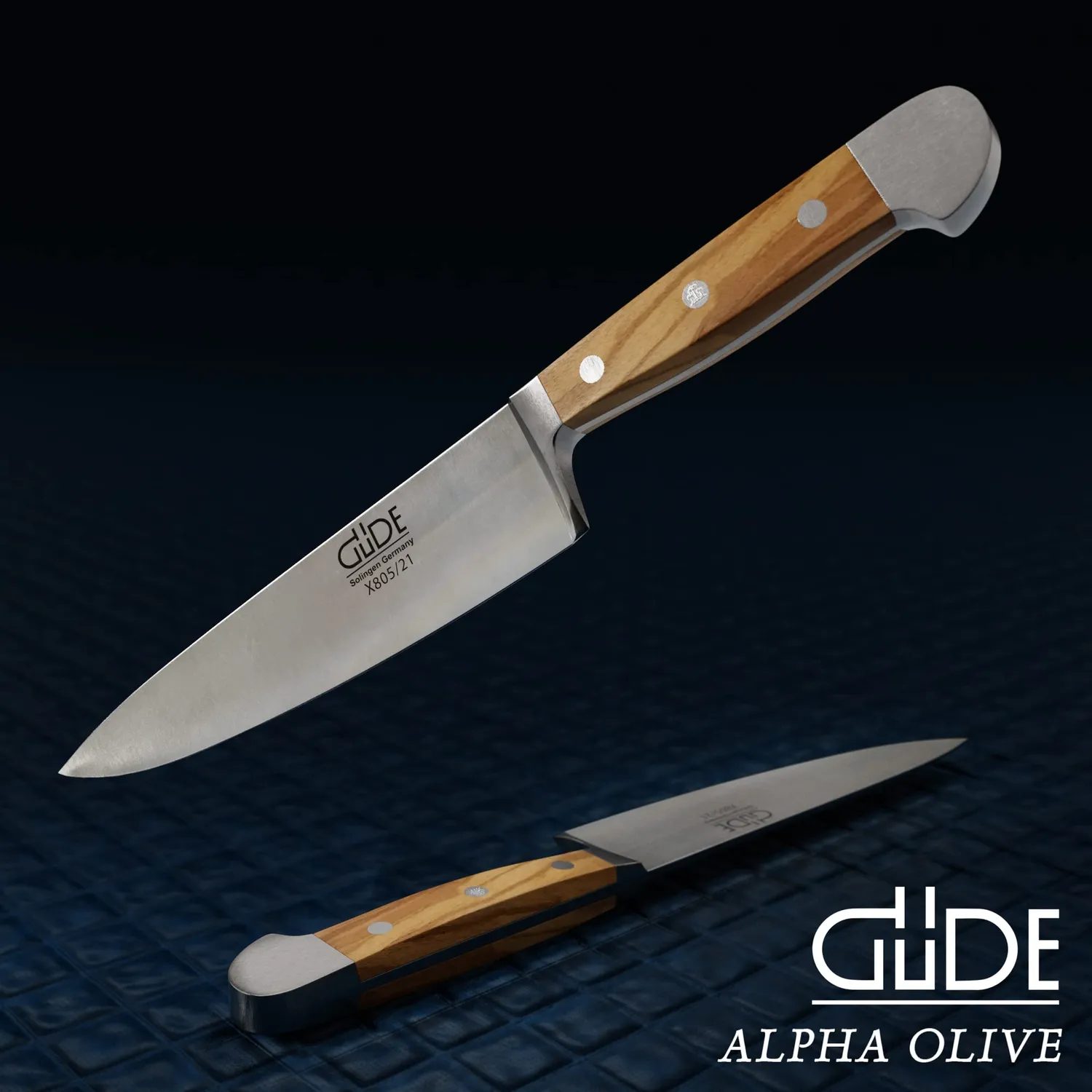 Franz Güde Alpha-Olive coltello cuoco forgiato 21 cm ulivo