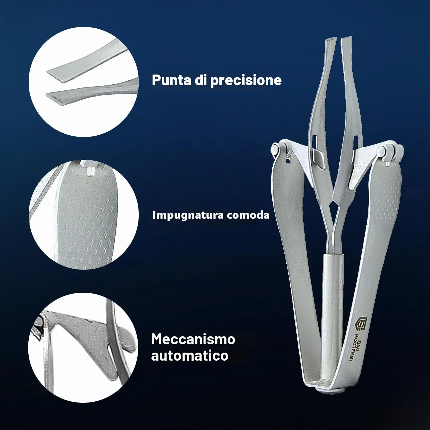 SMI Pinzetta Sopracciglia automatica 10 cm acciaio inox