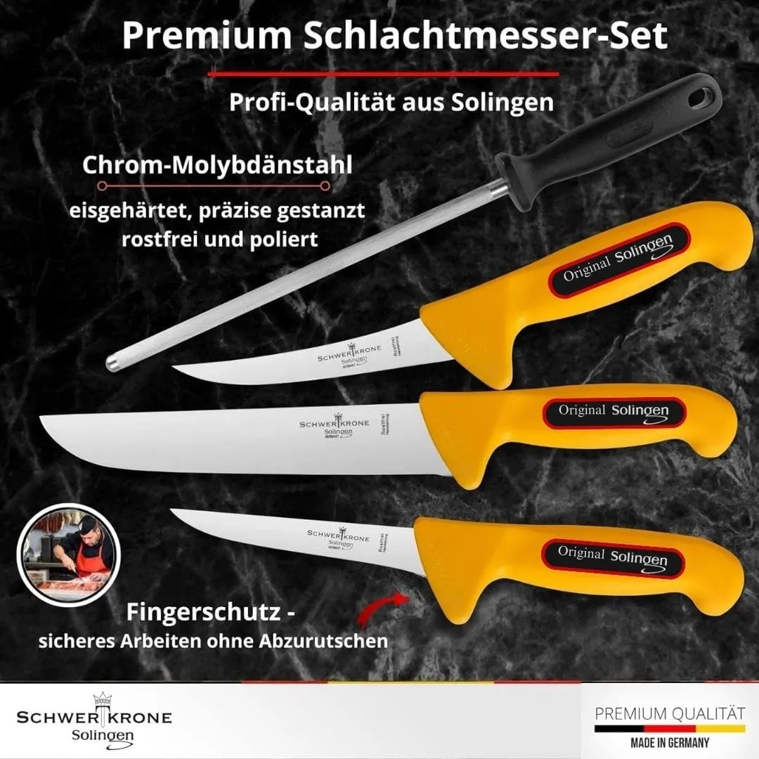 Schwertkrone Set Macellaio 4 pezzi acciaio tedesco