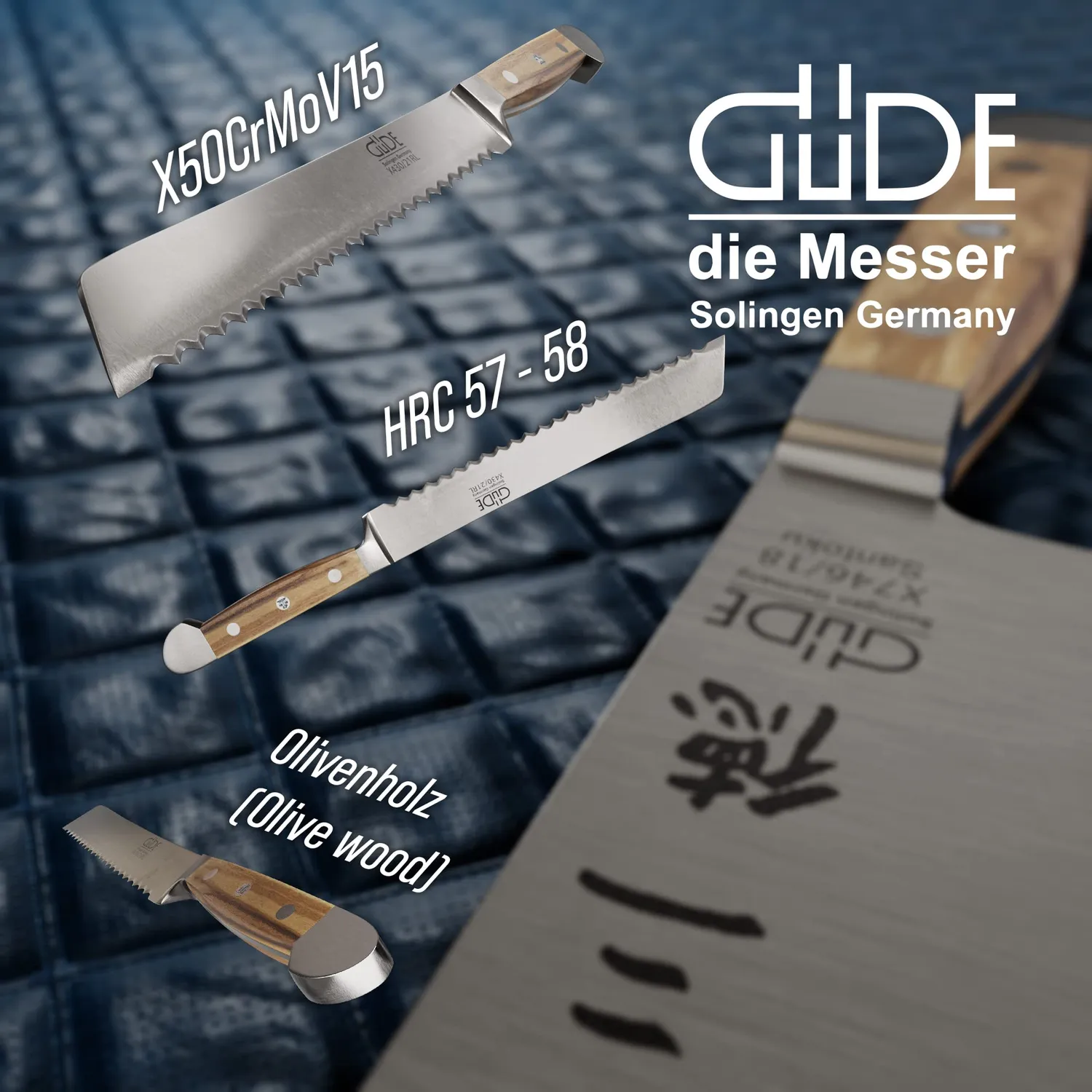 Güde Alpha Olive coltello pane 21 cm ulivo seghettato