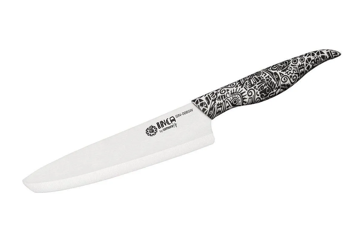 Samura Inca Set coltelli ceramica 3 pezzi bianchi