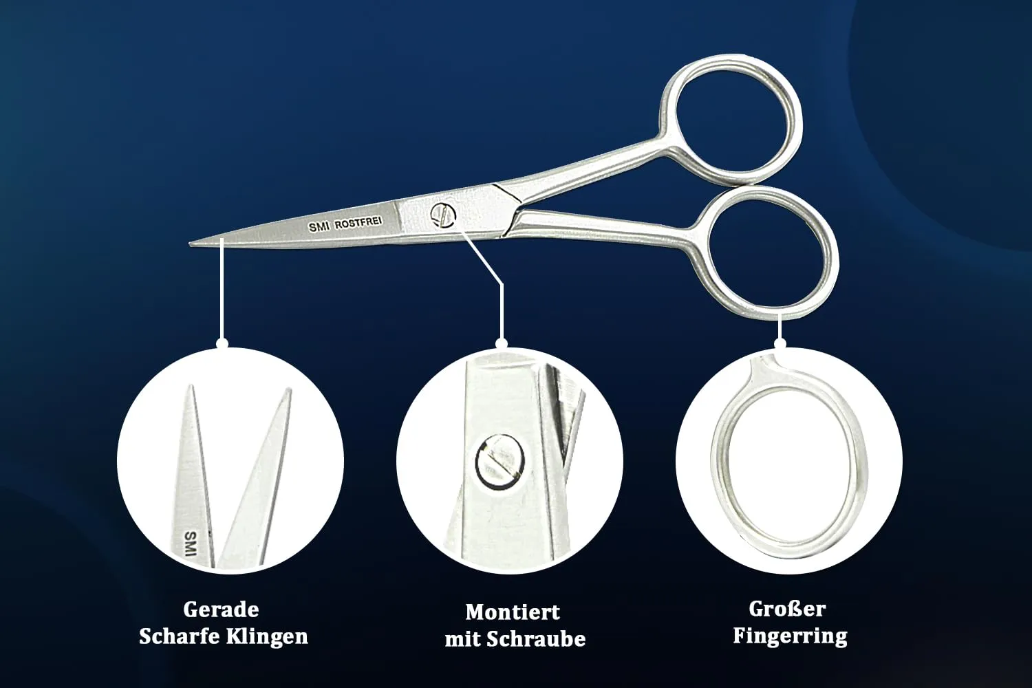 SMI 10 cm forbici baffi barba lama 3,3 cm