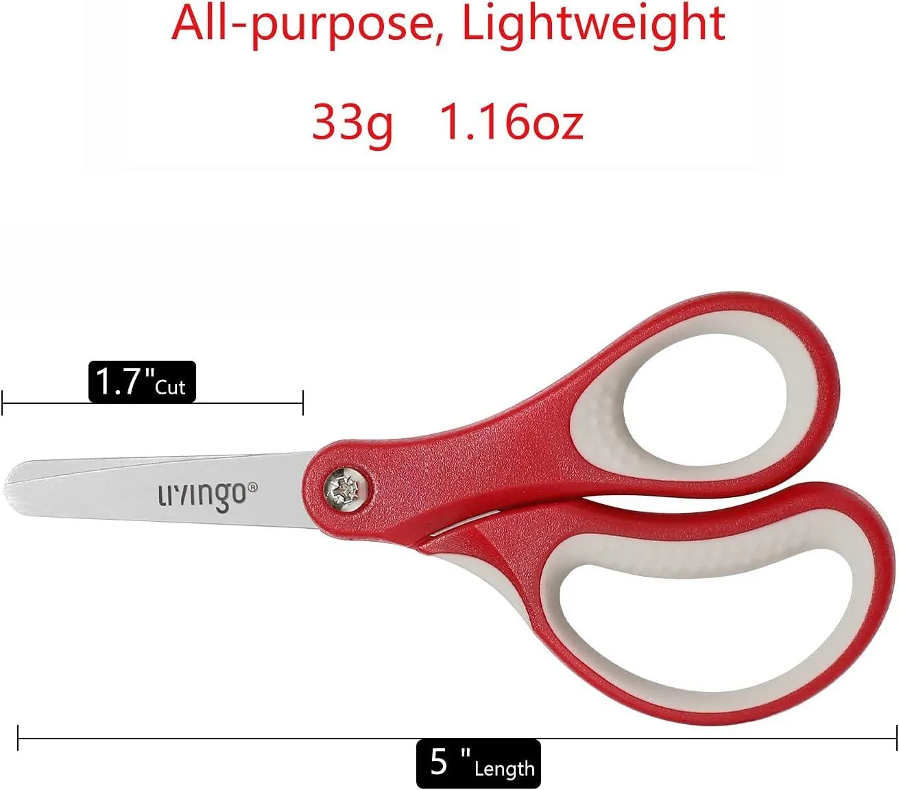 LIVINGO 5" forbici bambini punta tonda 3 pezzi