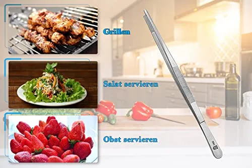 SMI Pinze Cucina Dritte 26 cm Acciaio Inox BBQ