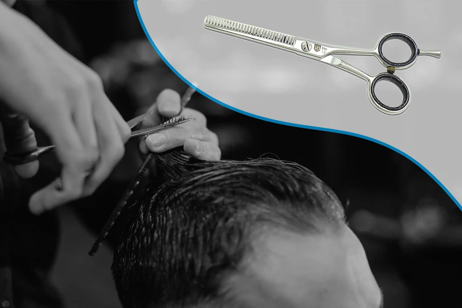 SMI Forbici Sfoltire Capelli 5,5" Professionali Inox