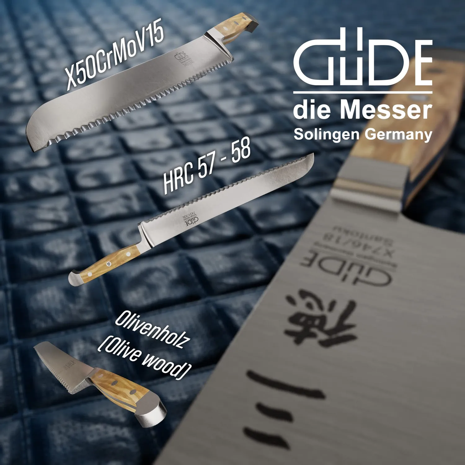 Güde Alpha Olive coltello pane 32 cm ulivo mancini