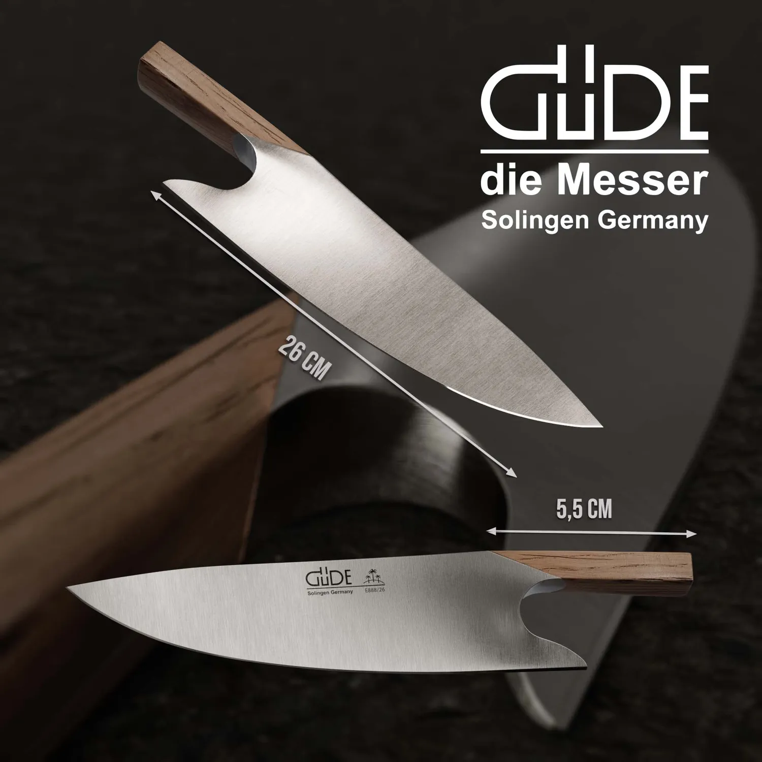 Güde The Knife Coltello chef 26 cm rovere di botte