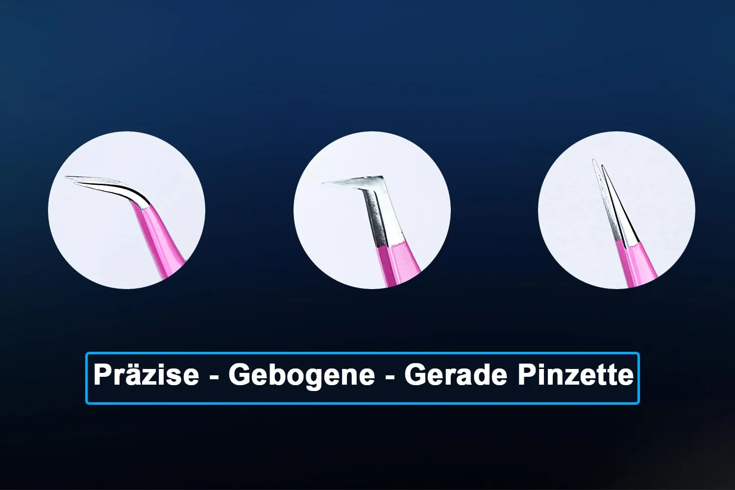SMI Kit 3 Pinzette Extension Ciglia rosa punta fibra