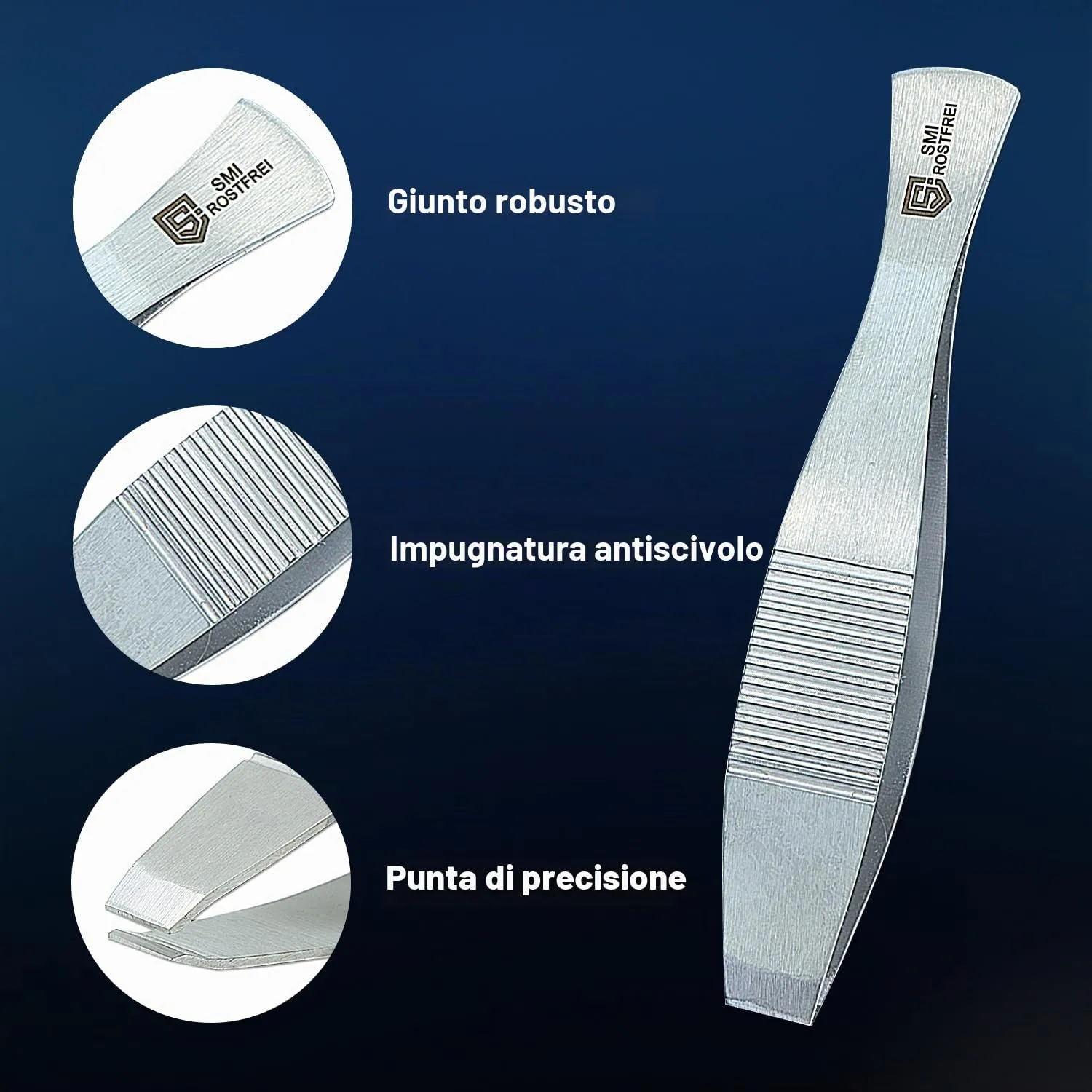 SMI Pinzetta Lische Pesce 14 cm Acciaio Inox