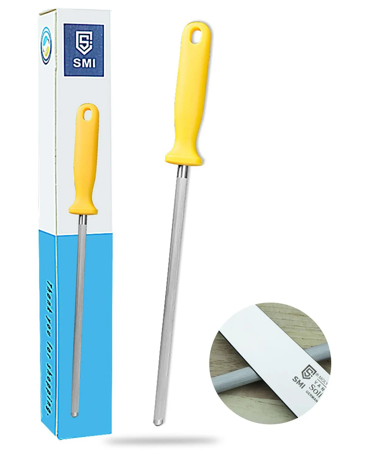 SMI Solingen 22,5 cm acciaio affilacoltelli cucina