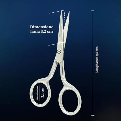 SMI Forbici Barba 9,5 cm Acciaio Custodia Lucida