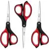 LIVINGO forbici multiuso 8,5” set 3 pezzi rosse inox
