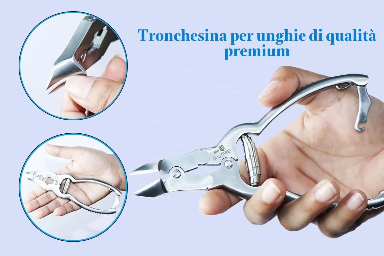 SMI Tronchese Unghie Piedi 16 cm Lama Curva per Unghie Spesse