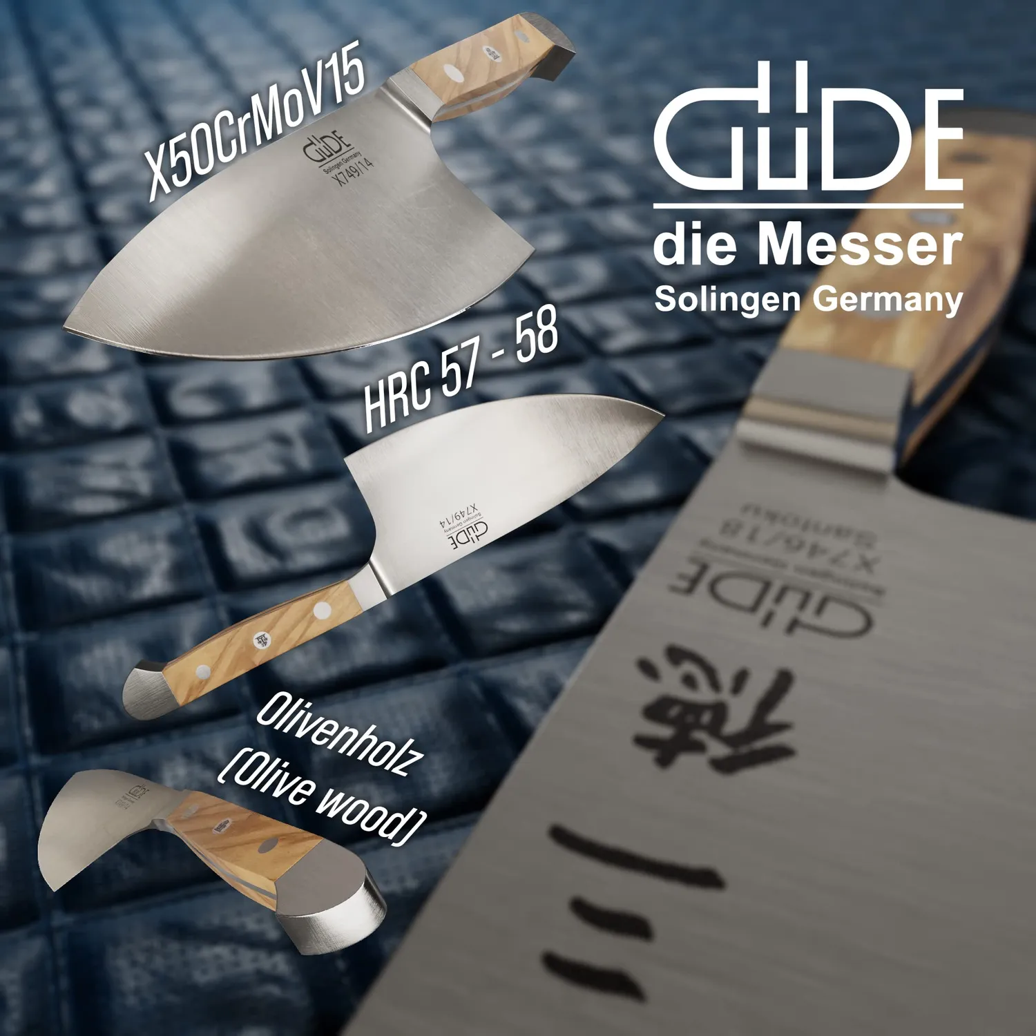 Güde Alpha-Olive Shark coltello erbe 14 cm ulivo