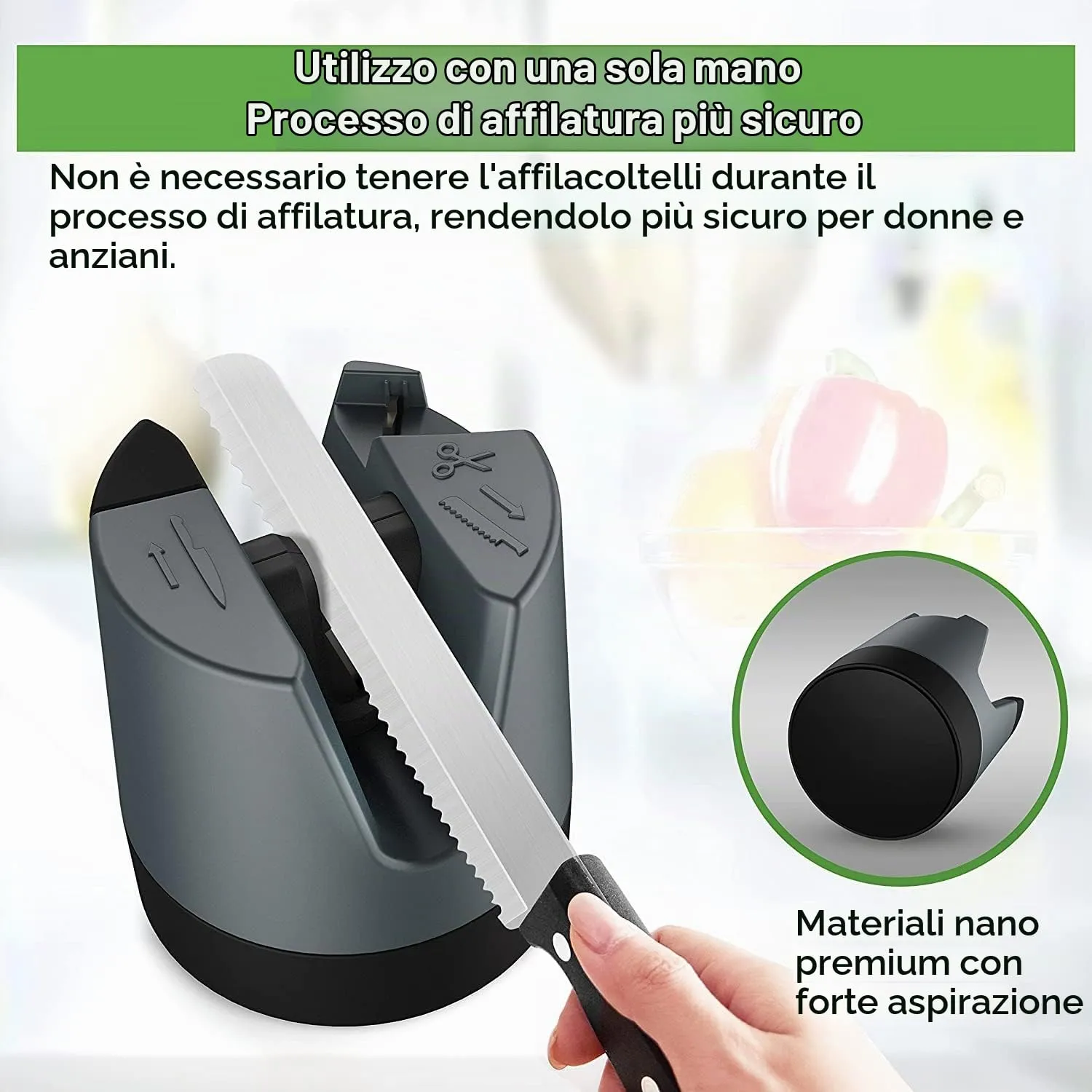 Yoorleay Affilacoltelli Manuale a V con Asta Ceramica autoregolante