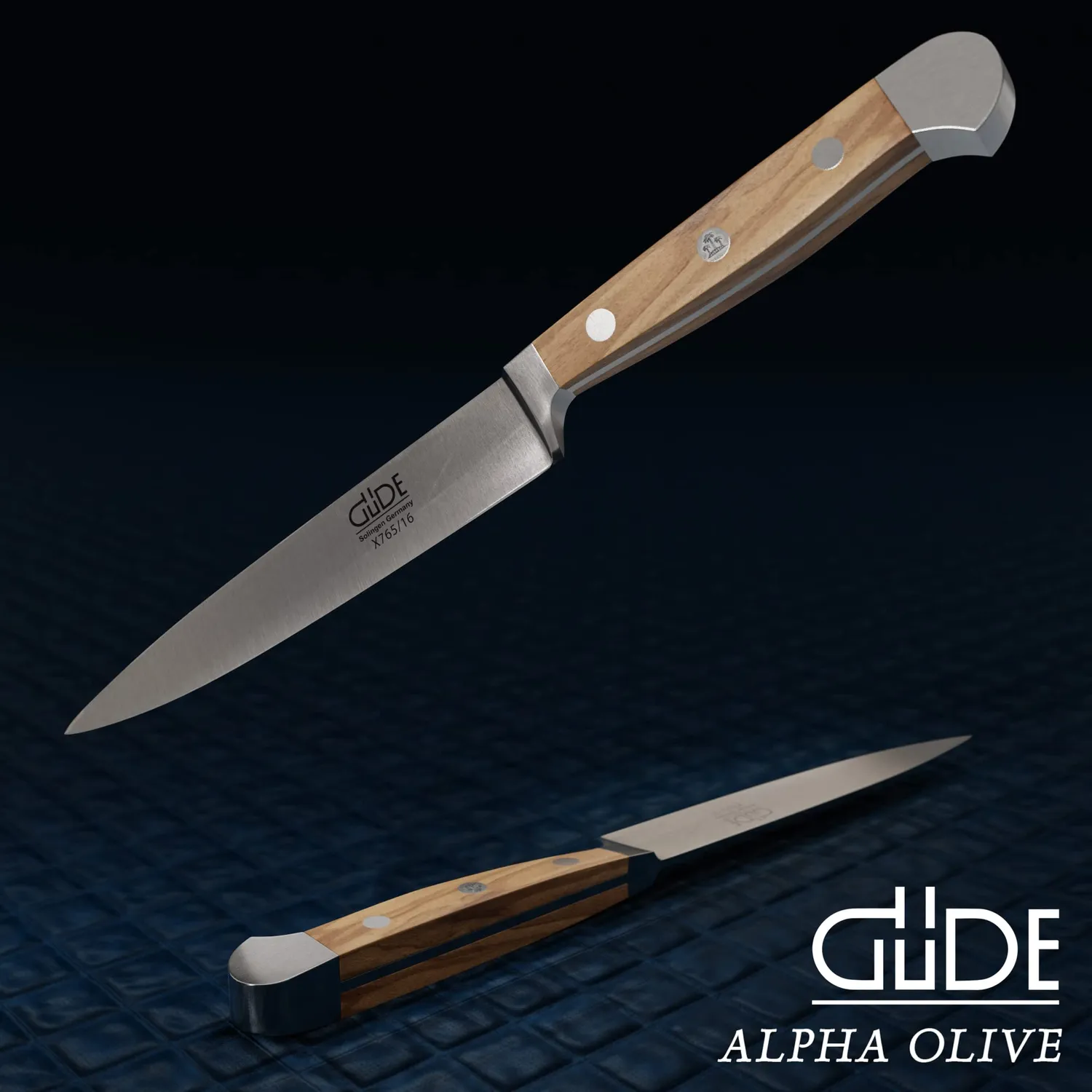 Güde Alpha Olive coltello preparazione 16cm legno ulivo