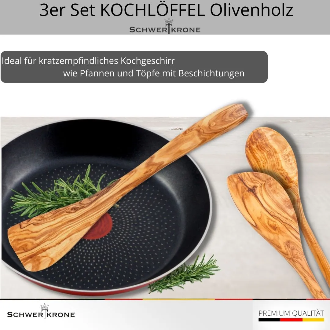 Schwertkrone KH10301 mestoli ulivo set 3 pezzi