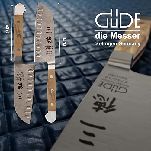 Güde Alpha-Olive Santoku alveolato 14 cm ulivo